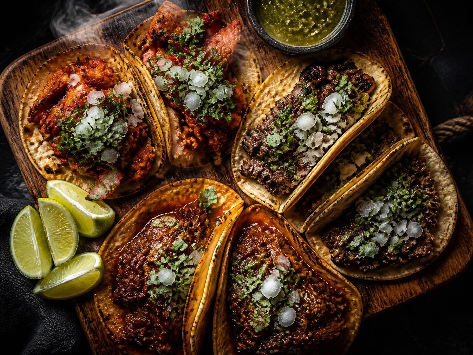 Al Pastor, Birria and Asada street tacos